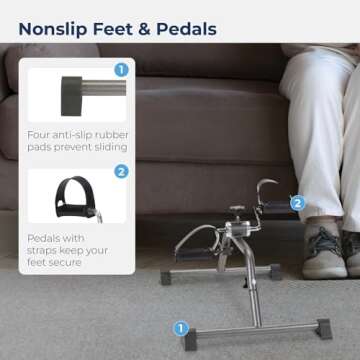 Inspired by Drive 10270KDRSV-1 Pedal Exerciser, Silver Vein Finish