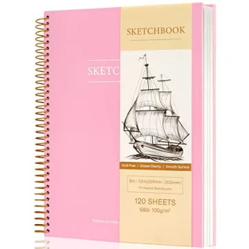 9 x 12 inches Hardcover Sketchbook for Drawing 120 Sheets Spiral Bound Sketch Pad Premium Art Sketch...