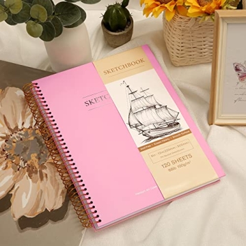 Stylish 9x12 Pink Sketchbook Great for All Artists!