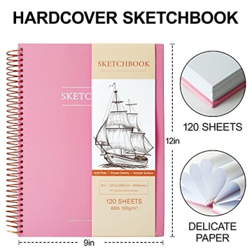 Stylish 9x12 Pink Sketchbook Great for All Artists!