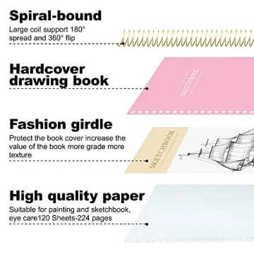 Stylish 9x12 Pink Sketchbook Great for All Artists!