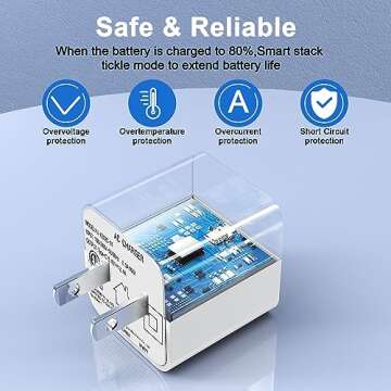 iPhone Charger Fast Charging 2 Pack Type C Wall Charger Block with 2 Pack 10FT Long USB C to Lightni...