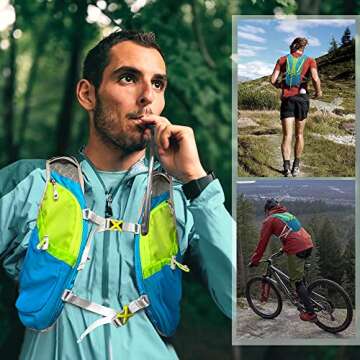 Hydration Pack Backpack，IX INOXTO Running Hydration Vest with 1.5L ( 50 oz) Water Bladder for Men Women，Lightweight Water Backpack for Hiking Cycling Climbing Camping (Blue)