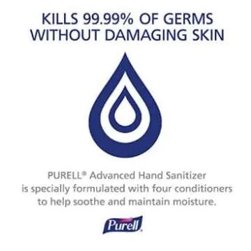 PURELL Advanced Hand Sanitizer, Refreshing Gel, 8 fl oz Sanitizer Table Top Pump Bottles (Pack of 2) - 9652-06-EC2PK