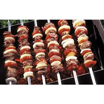 Metal Skewers for Grilling,Kabob Skewers,Flat BBQ Barbecue Skewer,Grilling Skewers Set,Reusable BBQ (14" skewers(16 pack))