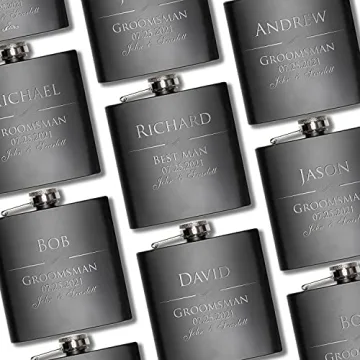 Custom Engraved Groomsmen Flasks, Perfect Wedding Gifts