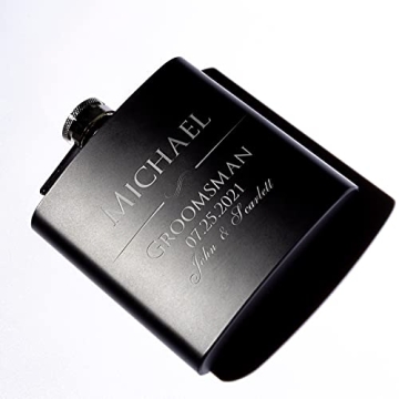 Custom Engraved Groomsmen Flasks, Perfect Wedding Gifts