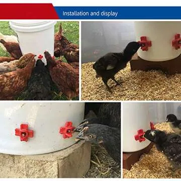 DoubleWood 12Pcs Chicken Nipples Waterer for Poultry