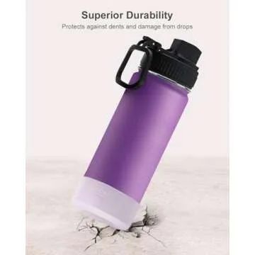 koodee 16 oz Stainless Steel Double Wall Vacuum Insulated Water Bottle for Kids School - Wide Mouth ...