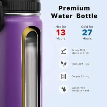 koodee 16 oz Stainless Steel Water Bottle for Kids