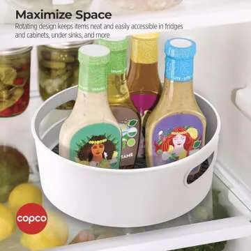 Copco Non-Skid Storage Turntable, 10-Inch, Gray and White