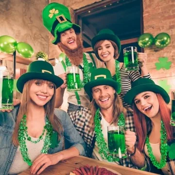 12PCS Shamrock Green Beads Necklace for St. Patrick's Day Festivities