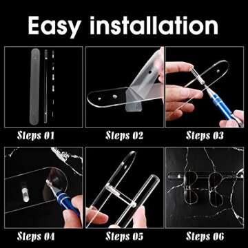 Flutesan 3 Pieces Sunglasses Organizers Wall Mounted Glasses Holder Sunglasses Rack for Hanging Your Multiple Eyeglasses Sunglasses Holder Eyeglass Holder Stand for Home and Office, 12 Slots