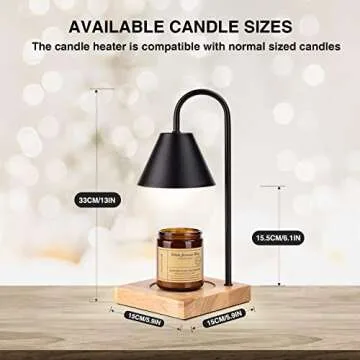 Hunter tribe Candle Warmer Lamp for Jar Candles Dimmable Electric Candle Top Warmer Melting Lamp Black