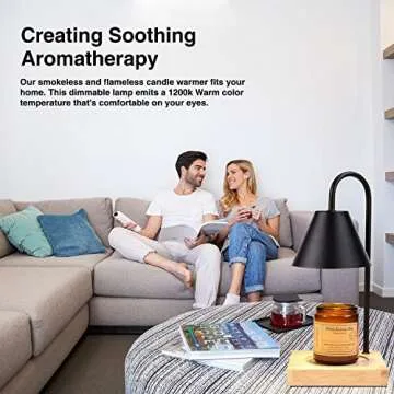 Hunter tribe Candle Warmer Lamp for Jar Candles Dimmable Electric Candle Top Warmer Melting Lamp Black