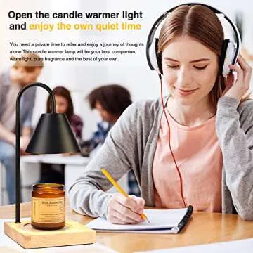 Hunter tribe Candle Warmer Lamp for Jar Candles Dimmable Electric Candle Top Warmer Melting Lamp Black