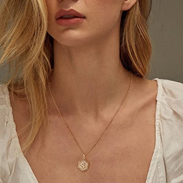 Turandoss Gold Layered Initial Necklaces for Women