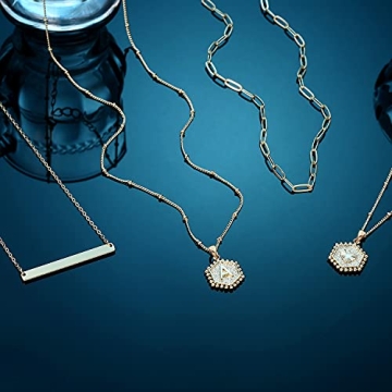 Turandoss Gold Layered Initial Necklaces for Women