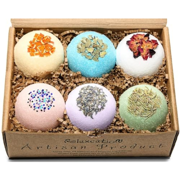 Handmade Organic Bath Bombs Gift Set - All Natural Relaxation Kit