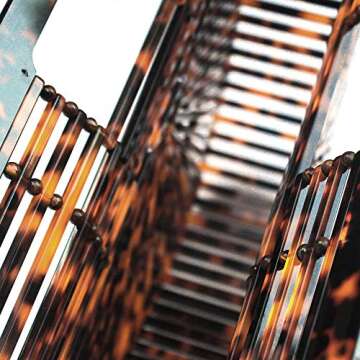 Womens Bamboo/Acrylic Clutch Handbag Large Tote Bag Beach Bag (Tortie)