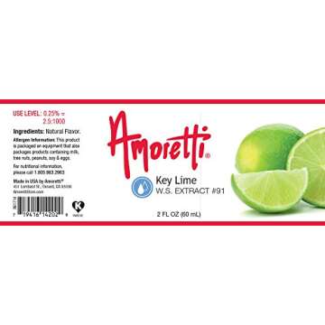 Amoretti Key Lime Extract, 2 Ounce