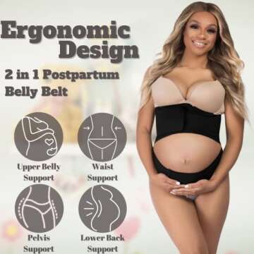 FANCYSIO Pregnancy Belly Belt And Postpartum Waist Trainer I 2 In 1 Maternity Tummy Wrap For Back And Pelvic Support, Shapewear, Postpartum Belly Band | Fajas Colombianas Maternity Clothes