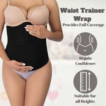 FANCYSIO Pregnancy Belly Belt And Postpartum Waist Trainer I 2 In 1 Maternity Tummy Wrap For Back And Pelvic Support, Shapewear, Postpartum Belly Band | Fajas Colombianas Maternity Clothes