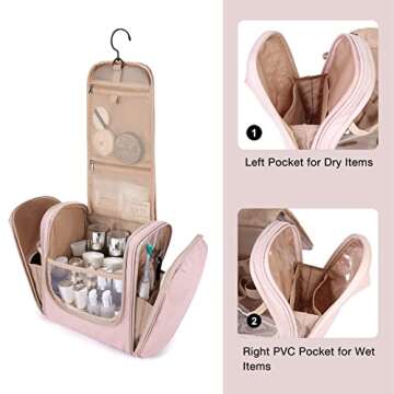 BAGSMART Extra Large Toiletry Bag for Travel Organizing