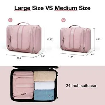 BAGSMART Extra Large Toiletry Bag for Travel Organizing