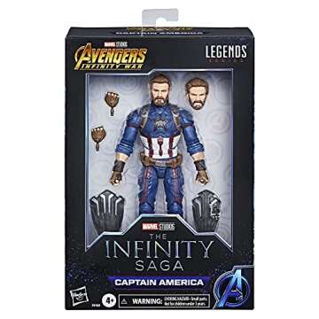 Marvel Hasbro Avengers Infinity Legends Series Captain America 15cm Figure Premium Design with 5 Acc...