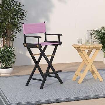 Casual Home 230-02/021-22 Director Chair 30" - Bar Height BlackFrame/Pink Canvas