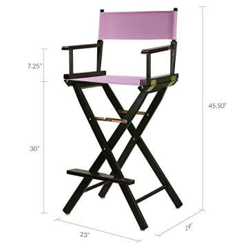 Casual Home 230-02/021-22 Director Chair 30" - Bar Height BlackFrame/Pink Canvas