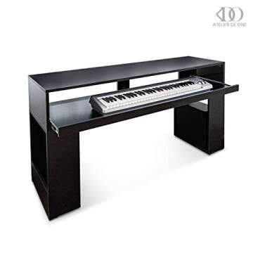 Atelier DE ONE Music Studio Desk Wood | Recording Studio Desk | Music Production Desk | Home Studio Workstation | MIDI Controller Desk | Studio Desk Workstation Music Studio Desk Music Production