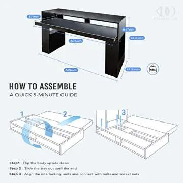 Atelier DE ONE Music Studio Desk for Home and Studio