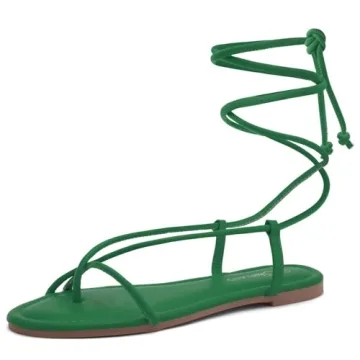 Shoe Land SL-Auday Women's Stylish Lace-Up Flat Sandals