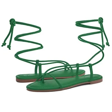 Stylish Shoe Land SL-Auday Lace Up Flat Sandals for Women