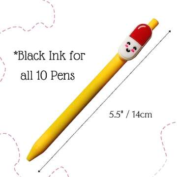 10 PC Nurse Pens | Funny Best Cute Nurses Pen Set Accessories for Work, Nursing Student, Medical Assistant, NICU, ER, ICU; Must haves Gifts, Essentials, Nurses Week Bulk, Appreciation Gift