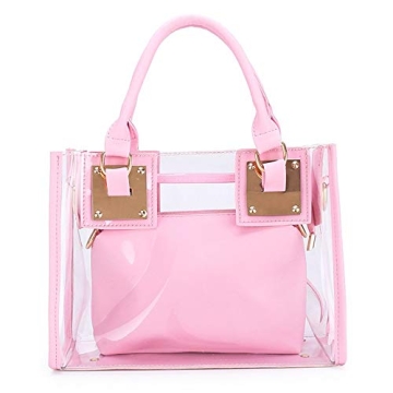 2 in 1 Stylish Women's Transparent Shoulder Crossbody Bag with Pouch - Versatile Handbag for Summer ...