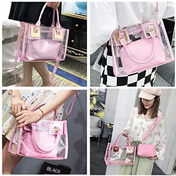 Stylish Transparent Tote Bag for Women - 2 in 1 Designer