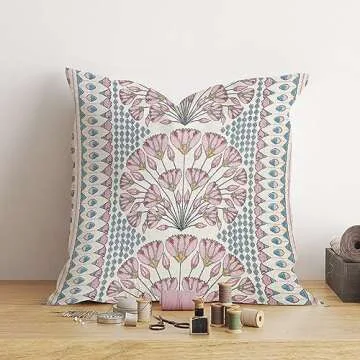 Pillow Cover Anna French Cairo Pink and Coral Floral Fabric Custom Pillowcase Cushion Cover Decortai...