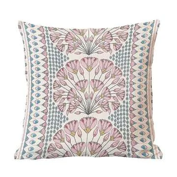 Pillow Cover Anna French Cairo Pink and Coral Floral Fabric Custom Pillowcase Cushion Cover Decortaive Pillowcase with Zipper Home decor 18x18