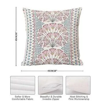 Pillow Cover Anna French Cairo Pink and Coral Floral Fabric Custom Pillowcase Cushion Cover Decortaive Pillowcase with Zipper Home decor 18x18