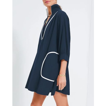 Ailoqing Women's Lightweight Beach Coverup with Pockets