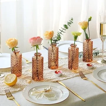 ComSaf 6-Piece Glass Bud Vases Set for Home Decor