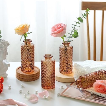 ComSaf 6-Piece Glass Bud Vases Set for Home Decor