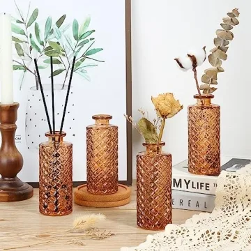 ComSaf 6-Piece Glass Bud Vases Set for Home Decor