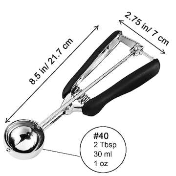 SUNNORN Cookie Scoop 2 Tablespoon, #40/2 Tbsp Cookie Scoops for Baking, Cookie Dough Scoop, Cookie Scooper, Good Soft Grips, Comfortable Trigger Release