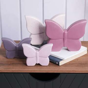 NENBOLEC Butterfly Decor Statue - Artistic Ceramic Sculpture for Gifts