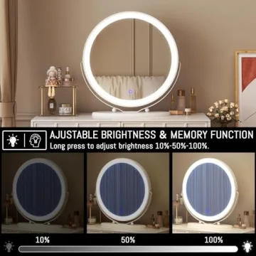 LVSOMT 20" LED Makeup Vanity Mirror for Perfect Reflection and Lighting