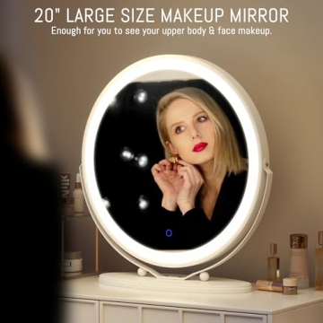 LVSOMT 20" LED Makeup Vanity Mirror for Perfect Reflection and Lighting